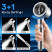 PWERAN High Pressure Shower Head with 15 Stage Filter, 3 Spray Jet Modes Hard Water Filter Shower Head, Handheld Massage Shower Filter for Residual Chlorine Removal.silver